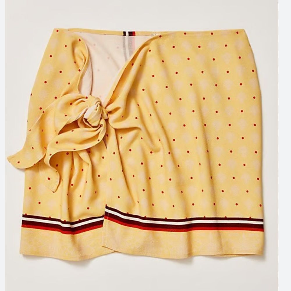 Free People Yellow Pattern Linen Blend Sarong(One size) - Picture 2 of 6